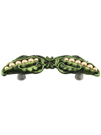 Pearly Peapod Drawer Pull in Hand Tinted Antique Pewter.